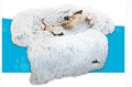 Soft pet cushion from CJ with plush fabric, designed for comfortable rest and relaxation for cats and small dogs.