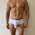 Men's ice silk boxer briefs by CJ, large size, ultra-thin and sexy fit, shown in a close-up image highlighting the fabric and style.