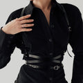 Versatile Thin Black Leather Suspenders For European And American Styles - whimsywagon