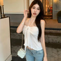 Sexy Bandage Style Top - Off-the-Shoulder Halter with Bow Detail
