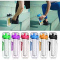 Fruit Infuser Water Bottle 32oz | Plastic Sport Drink Shaker with Removable Infuser - whimsywagon