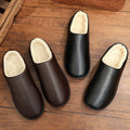 Men’s Waterproof Leather Shoes – Non-Slip Soft Sole Cotton Lined Casual Footwear