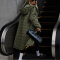 Korean Style Plaid Coat for Women | Long Hooded Fluffy Jacket