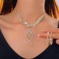 Luxury Clavicle Chain Jewelry Set - High-Fashion Statement Necklace & Earrings