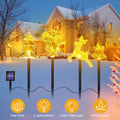 Set of 5 Solar Christmas Stake Lights - Outdoor Decor with Reindeer, Snowflake, Bell, Tree & Santa | Waterproof Landscape Lighting