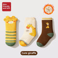 Thermal Baby Socks - Cute Cartoon Giraffe Print, Thick & Warm for Winter