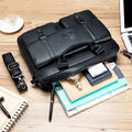 Cowhide Men's Large-Capacity Business Briefcase