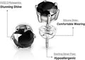 14K White Gold Earrings with Black Diamonds - 0.30 CTW Diamond Studs