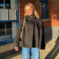 Elegant Women's Short Coat | Modern Stand Collar Design
