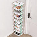 Shoe Rack, 9-Tier Narrow Vertical Shoe Organizer | Space Saving Free Standing Shelf for Entryway Closet Hallway - whimsywagon