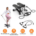 Mini Stepper, Fitness Stepper with Resistance Bands and LCD Monitor | 330 lb Capacity, Quiet Stepper for Home Exercise