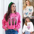 Festive Sequined Sweatshirt - Women's Loose Fit Holiday Top