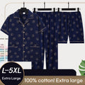 Men's Summer Pajama Set - 100% Cotton Short Sleeve 3-Piece Lounge Set