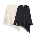 Stylish Chic Loose-fitting Solid-color Asymmetrical Shirt - whimsywagon