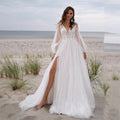The Wish Bridal Gown | Mesh Wedding Dress with High Slit