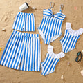 Blue and White Striped Bikini | Matching Family Swimsuit Set