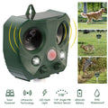 Solar Powered Ultrasonic Animal Repeller - Motion Activated with LED Flashing Lights, IPX6 Waterproof for Garden, Yard & Farm