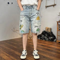 Retro Distressed Light-wash Cropped Ripped Shorts - whimsywagon