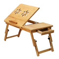 Bamboo Lap Desk with Storage Drawer - Adjustable, Foldable Laptop Tray for Bed and Couch - whimsywagon