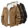 Fleece Lined Work Jacket - Thick Lambswool with Lapel Collar