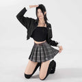 Retro High Waist A-Line Skirt - Vintage American Style Short Skirt for Women