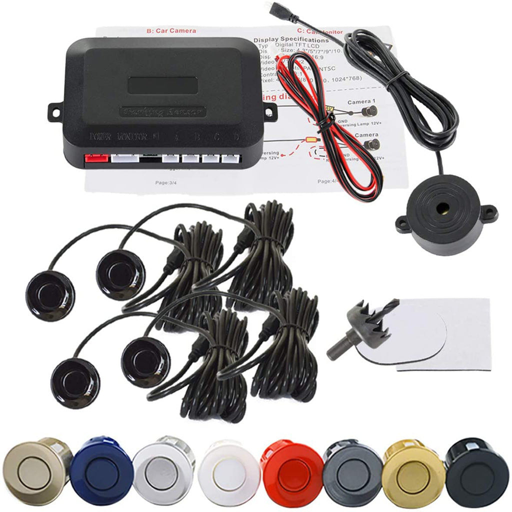 Car Parking Aid Sensor Kit with 4 Sensors & LED Display - Universal Bu ...