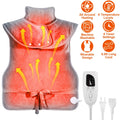 Heated Neck and Shoulder Wrap - 37x22 Inch Fast Heating Pad for Pain Relief | 6 Temperatures, 4 Timers & Machine Washable - whimsywagon