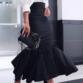 Fishtail Hem Midi Dress - Elegant Sheath Style for Women, Formal & Evening