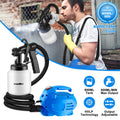 CJ 650W HVLP paint sprayer with adjustable spray patterns, 800ml container, motor strap, suitable for oil, primer, and water-based paints