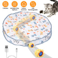 Motion activated interactive cat toy by CJ, rechargeable rolling ball in pouch for hide and seek, indoor play, and chase games.
