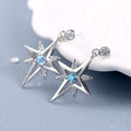 Hexagon Star Earrings for Women - Korean Fashion with Sparkling Diamond Details