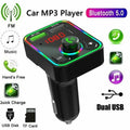 Bluetooth FM Transmitter for Car | Dual USB Quick Charger & Hands-Free Calling
