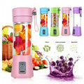 USB rechargeable portable blender by CJ, cordless personal smoothie maker and juicer cup with blending jar and ergonomic design.