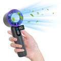 Ice Cooler Handheld Fan - 100-Speed Rechargeable Turbo Fan with LCD Display for Travel & Camping - whimsywagon