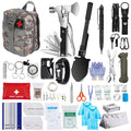 cj Ultimate Survival Gear Kit with 125-piece emergency preparedness set, including tactical first aid supplies for outdoor adventures.