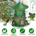 Squirrel Proof Bird Feeder, Metal Outdoor Bird Feeder Chew Proof | 360 Degree Perches with Water Cups for Yard Garden - whimsywagon