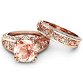 Champagne Gemstone Engagement Ring - 14K Rose Gold Plated, Promise & Proposal Ring