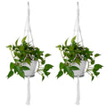Macrame Plant Hanger 2-Pack - 40-inch Cotton Rope for Indoor Plants - whimsywagon