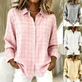 Womens Lapel Plaid Button-up Blouse - whimsywagon