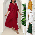 Women's relaxed-fit three-quarter-sleeve top by CJ, showing soft fabric and casual fit on a neutral background.