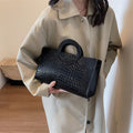 CJ fall/winter retro stone texture handbag for women, minimalist tote bag with stylish stone finish and versatile design.