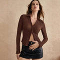 Autumn Essentials Blouse - Women's Slim Fit Long Sleeve Top