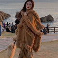 Thick Fleece Shawl Wrap | Plush Loungewear for Women