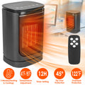 cj electric space heater with digital display, remote control, 1500W ceramic fan, 90° oscillation, and three heating modes for home or office