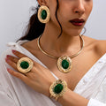 The Geometry Collection - Statement Round Disc Jewelry Set in Polished Metal
