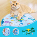Dog cooling pad with self-cooling gel from cj, designed for summer use in kennels and beds to keep pets comfortable.