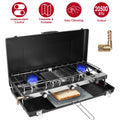 3 Burner Camping Stove 20000 BTU Portable Foldable Propane Stove With Toast Tray Windshield Portable Handle Outdoor Cooking Gas Stove For RV Camping BBQ Picnic - whimsywagon