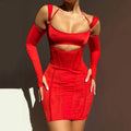 Sexy Backless Sling Dress | Mesh Insert Bodycon with High Hip Slit
