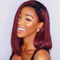 Short Bob Human Hair Wig | Straight 1B-99J Colored with Natural Movement