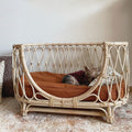 Handmade Rattan Dog Bed | Woven Pet Sofa for Small Breeds